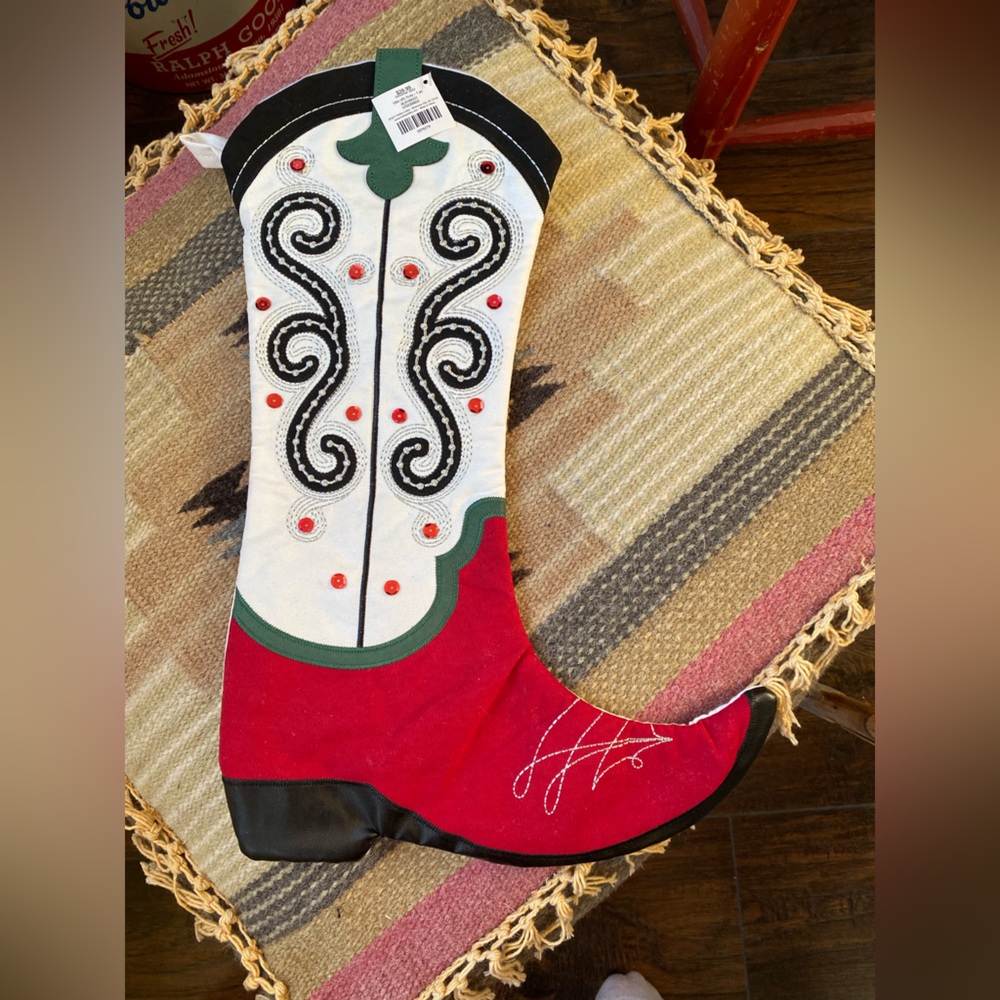 Cowboy boot stocking, 18 in tall x 12 in wide. NWT from Hobby Lobby